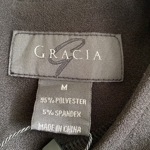 Gracia NWT beautiful A line midi length dress organza balloon sleeve embroidery - Picture 5 of 11